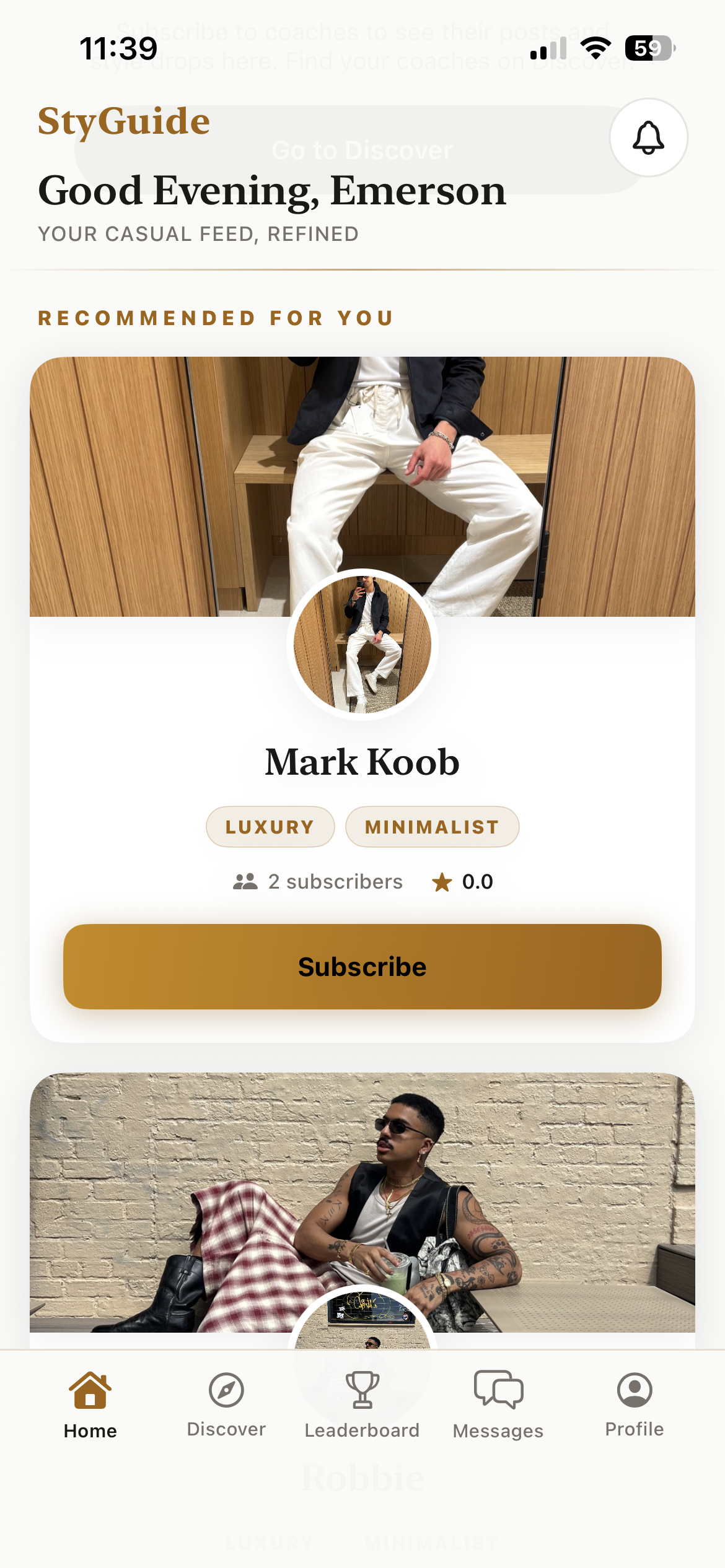 StyGuide app screen